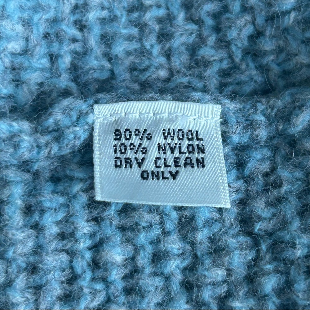 Anthropologie Charlie & Robin Women’s Aqua Blue Wool Blend Knit Sweater Top  M - Picture 8 of 8